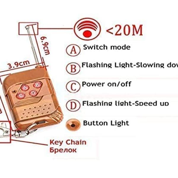 مصباح شرطة للسيارة 4 × 4 LED مع جهاز تحكم عن بعد لاسلكي، ضوء وامض أحمر وأزرق، مصباح تحذير طوارئ 12 فولت