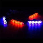 4x4 LED Car Police Light with Wireless Remote Control, Red Blue Flashing Light, 12V Emergency Warning Light