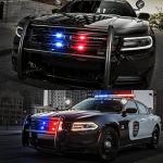 4x4 LED Car Police Light with Wireless Remote Control, Red Blue Flashing Light, 12V Emergency Warning Light