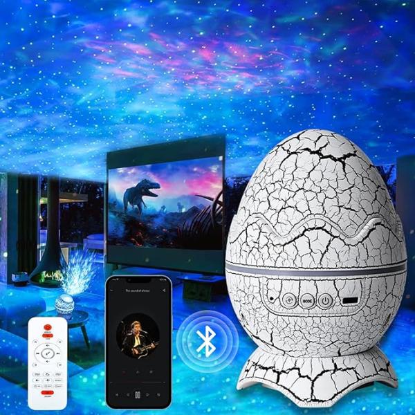 Galaxy Projector, Star Projector for Bedroom, White Noise Bluetooth Speaker with Timer and Remote Control