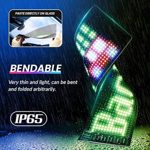 Flexible and programmable LED display for cars