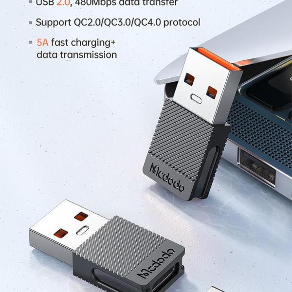 Mcdodo Type C to USB A 2.0 Converter 5A Fast Charge & Data Transfer