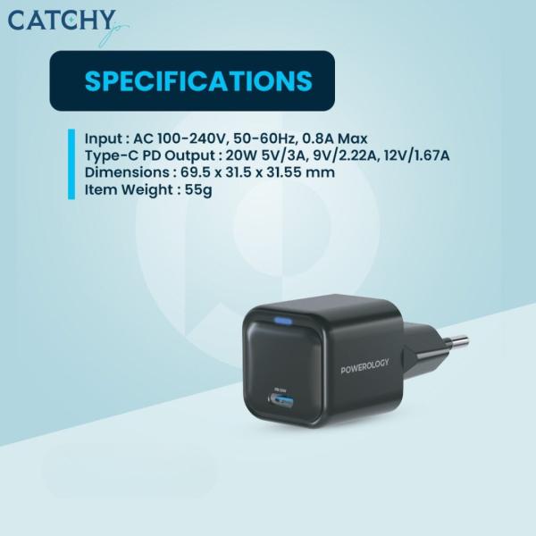 Powerology Ultra-Compact Gan PD Charger EU (20W)