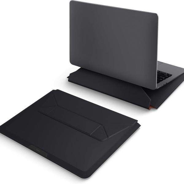 Uniq Oslo Laptop Sleeve With Foldable Stand Up To 14 Jet Black Jet Black