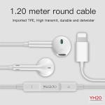 Yesido YH-20 Noise Cancelling Earphones for iPhone | White