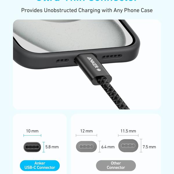 Anker Zolo USB-C to USB-C Cable 240W Braided 6ft