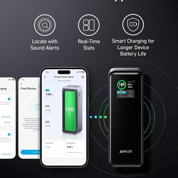 Anker Prime Power Bank 27,650mAh – 250W Fast Charging, 3 Ports