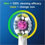 Oral-B 3D White PRO Electric Toothbrush Head with CleanMaximiser Technology Angled Bristles for Deeper Plaque Removal Pack of 8