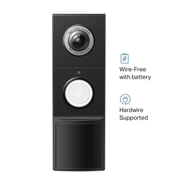 Tapo D235 Smart Doorbell Cam – 2K Video, Battery or Wired