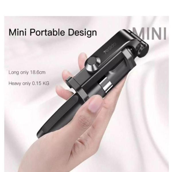 YESIDO Selfie Stick with Bluetooth Remote Versatile - Black