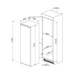 SMEG Built in Fridge, Upright Freezer, 311Lit, White