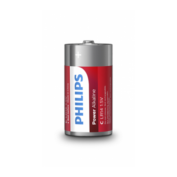 Philips Power Alkaline Batteries C, Pack of 2