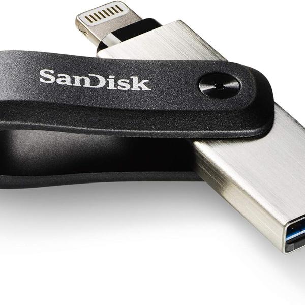 SanDisk iXpand Flash Drive Go, 128GB, Silver / Black
