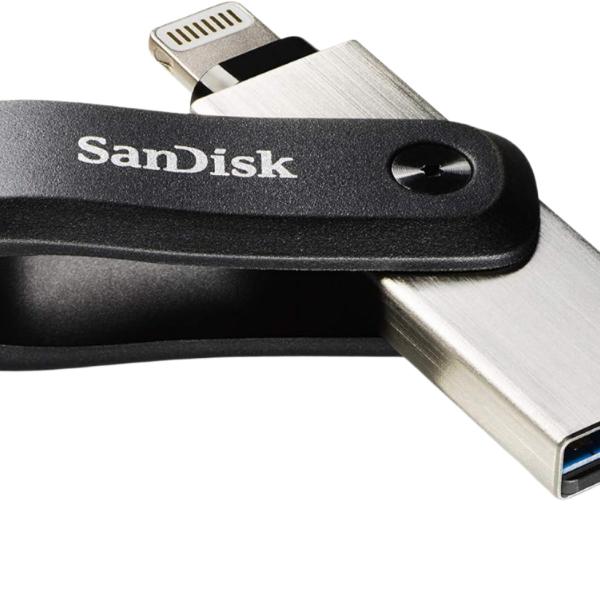 SanDisk iXpand Flash Drive Go, 64GB, Silver / Black