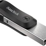 SanDisk iXpand Flash Drive Go, 64GB, Silver / Black