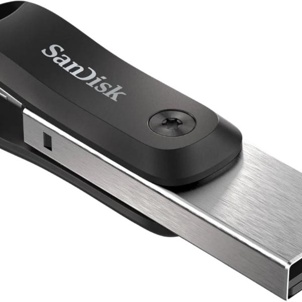SanDisk iXpand Flash Drive Go, 64GB, Silver / Black