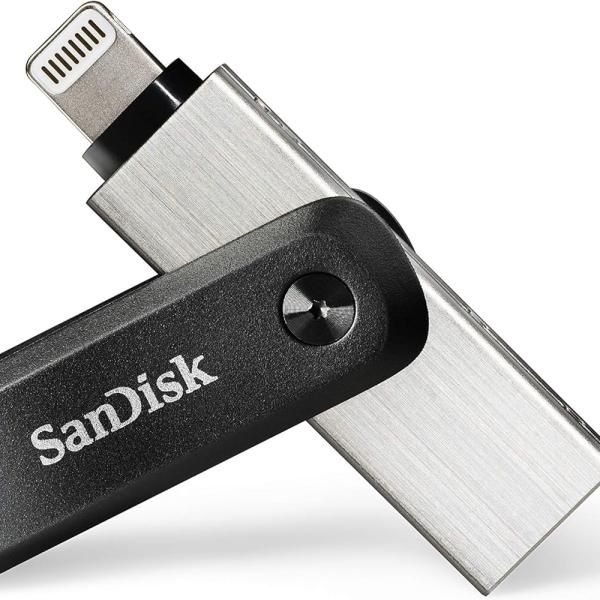 SanDisk iXpand Flash Drive Go, 64GB, Silver / Black