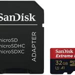 إكستريم برو مايكرو SDHC مع محول SD، بسرعة 100 ميجابت في الثانية، سعة 32 جيجابايت