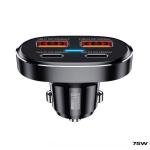 Remax Earl Series 66W Pd+Qc Fast Car Chargr (1Usb / 2Type-C) 66W Car Charger Pd+Qc Car Char