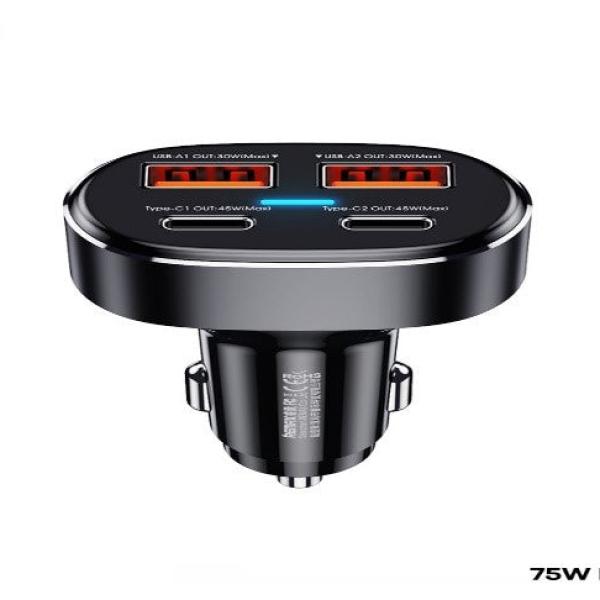 Remax Earl Series 66W Pd+Qc Fast Car Chargr (1Usb / 2Type-C) 66W Car Charger Pd+Qc Car Char