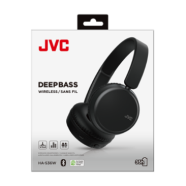 JVC Foldable Bluetooth on-ear Headphones - Black
