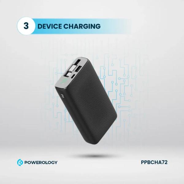 Powerology 20000mAh Retractable Cable Power Bank 35W