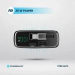 Powerology 20000mAh Retractable Cable Power Bank 35W