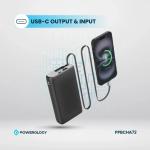 Powerology 20000mAh Retractable Cable Power Bank 35W