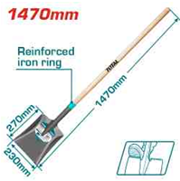 Total Square Shovel with 147 cm Wooden Stick (THTHW0202)