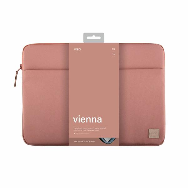 Uniq Vienna Protective Rpet Fabric Laptop Sleeve Up To 14 Peach Pink Peach Pink