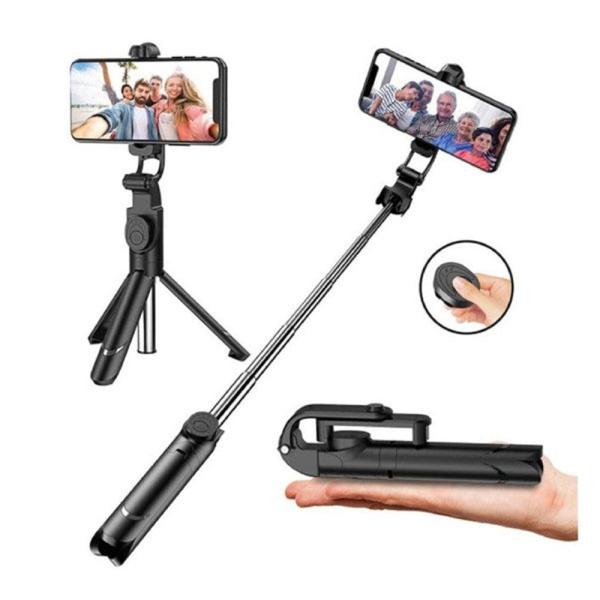 YESIDO Selfie Stick with Bluetooth Remote Versatile - Black